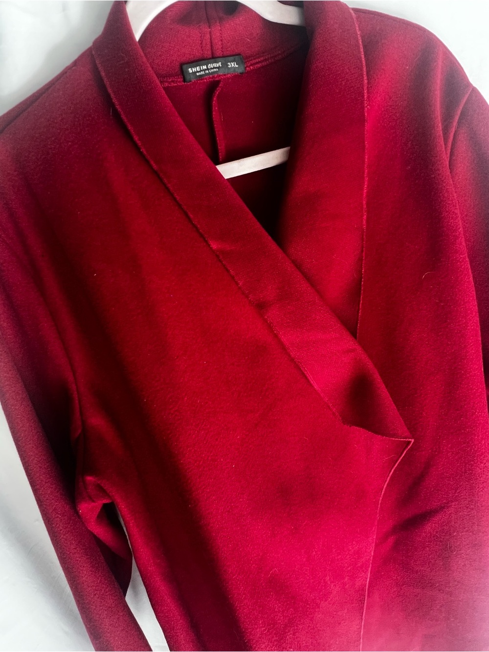 SHEIN Burgundy Wrap-Front Women's Jacket - Picture 3 of 4
